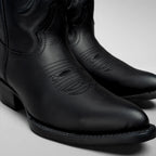 Joe Boots Men”s Classic Full Leather J Toe Cowboy Boot–Black - OriginalWestern.com