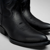 Joe Boots Men”s Classic Full Leather J Toe Cowboy Boot–Black - OriginalWestern.com