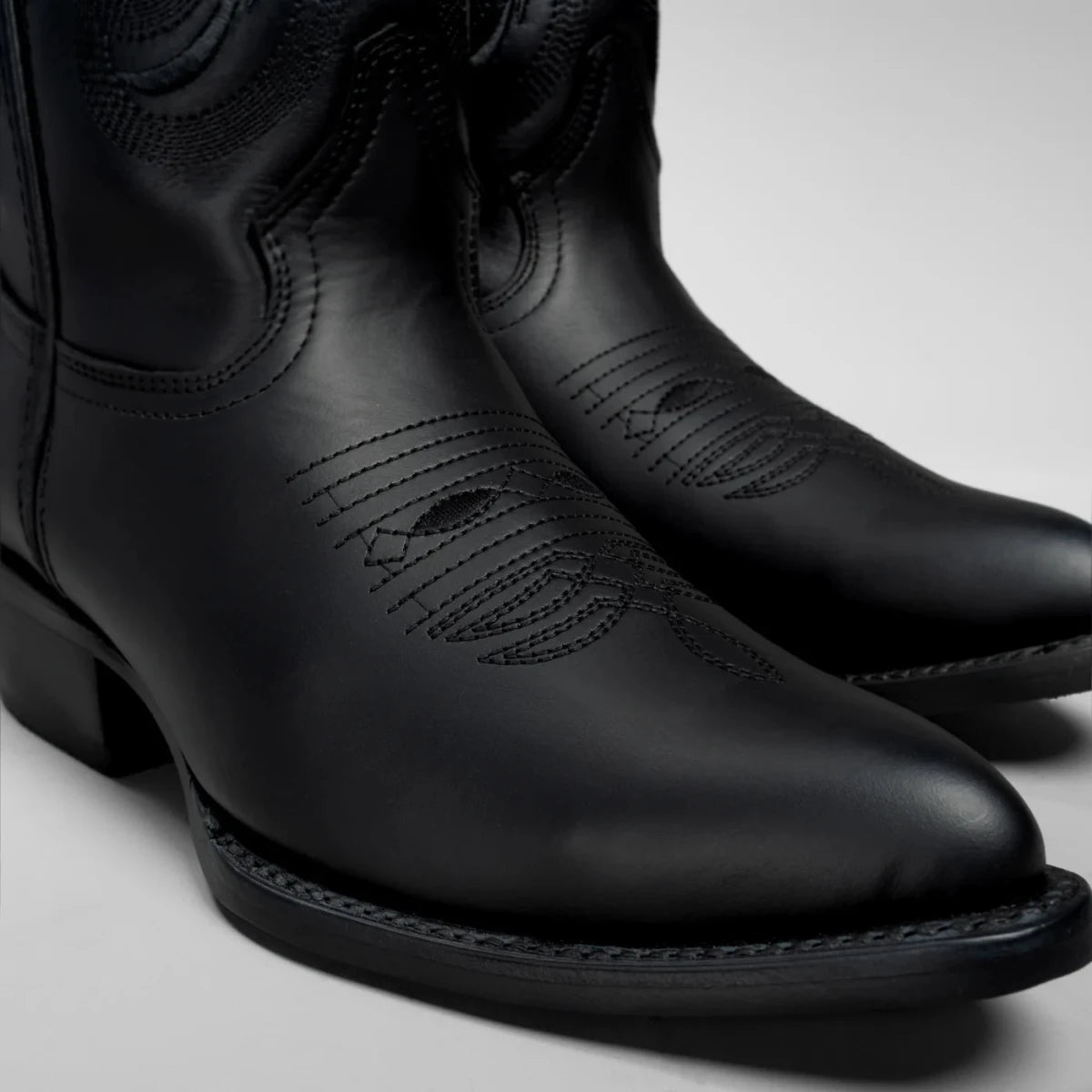 Joe Boots Men”s Classic Full Leather J Toe Cowboy Boot–Black - OriginalWestern.com