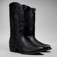 Joe Boots Men”s Classic Full Leather J Toe Cowboy Boot–Black - OriginalWestern.com
