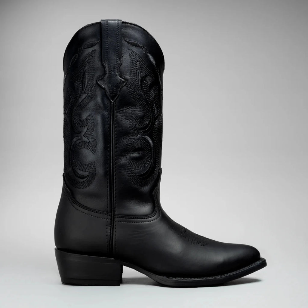 Joe Boots Men”s Classic Full Leather J Toe Cowboy Boot–Black - OriginalWestern.com