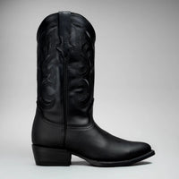 Joe Boots Men”s Classic Full Leather J Toe Cowboy Boot–Black - OriginalWestern.com