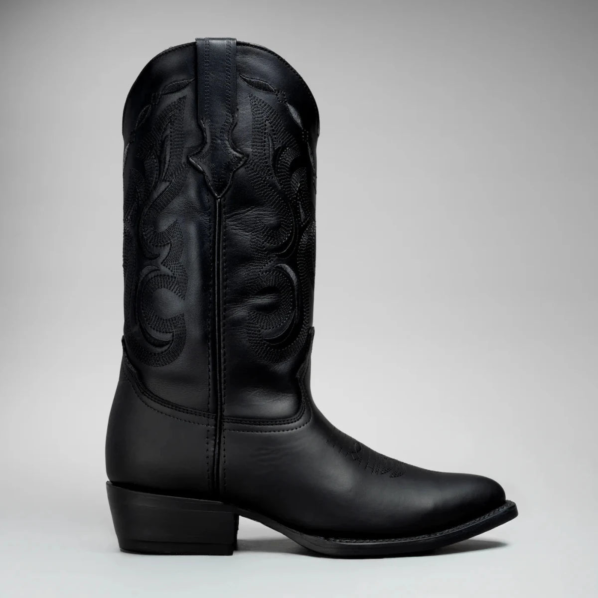 Joe Boots Men”s Classic Full Leather J Toe Cowboy Boot–Black - OriginalWestern.com