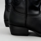 Joe Boots Men”s Classic Full Leather J Toe Cowboy Boot–Black - OriginalWestern.com