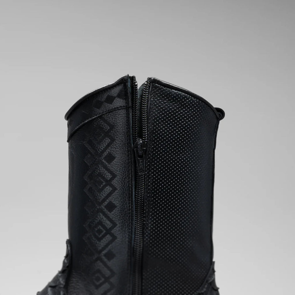Joe Boots Men's Exotic Python Snakeskin Print Dubai Square Toe Boots with Zipper - Black - OriginalWestern.com