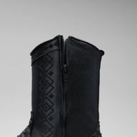 Joe Boots Men's Exotic Python Snakeskin Print Dubai Square Toe Boots with Zipper - Black - OriginalWestern.com