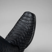 Joe Boots Men's Exotic Python Snakeskin Print Dubai Square Toe Boots with Zipper - Black - OriginalWestern.com