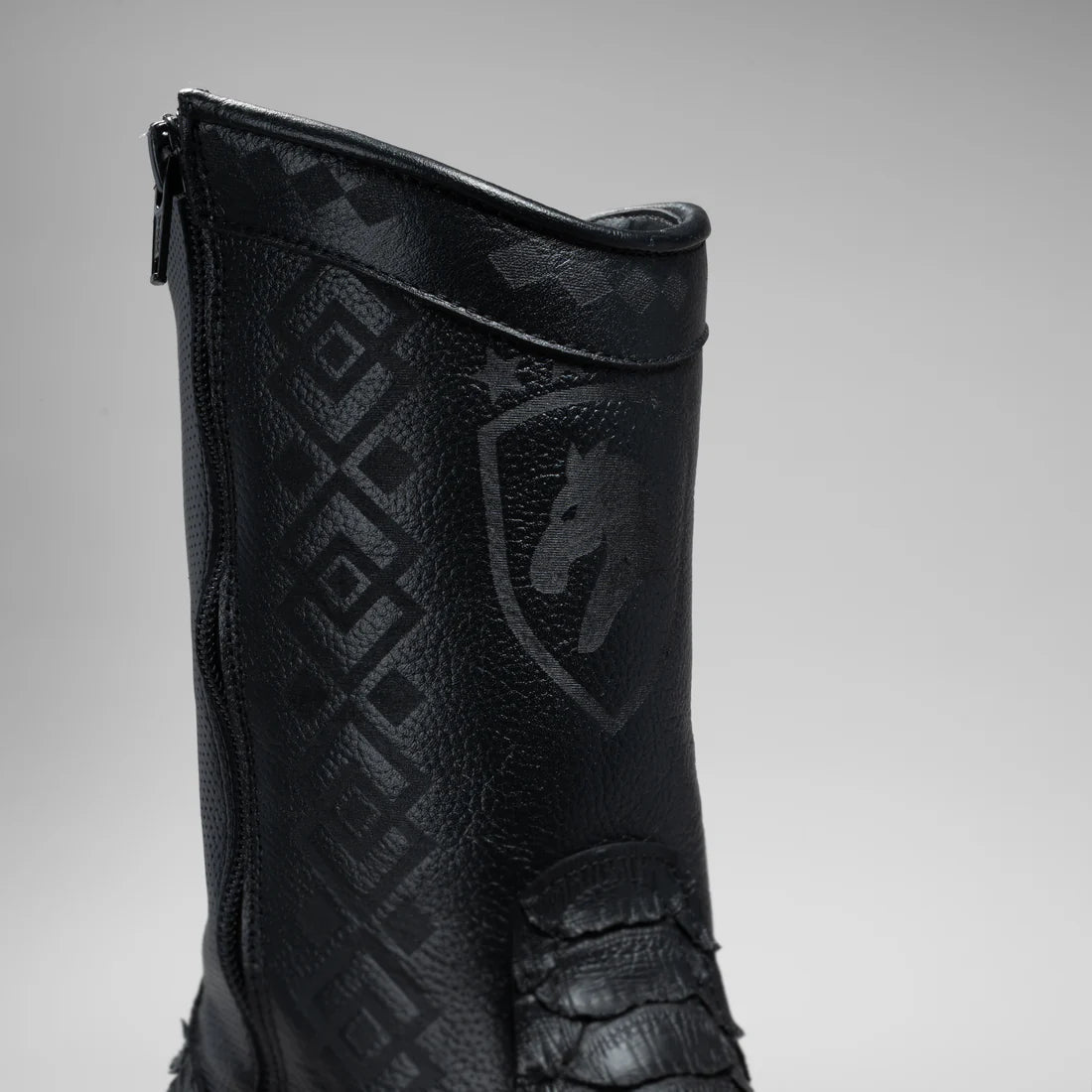 Joe Boots Men's Exotic Python Snakeskin Print Dubai Square Toe Boots with Zipper - Black - OriginalWestern.com