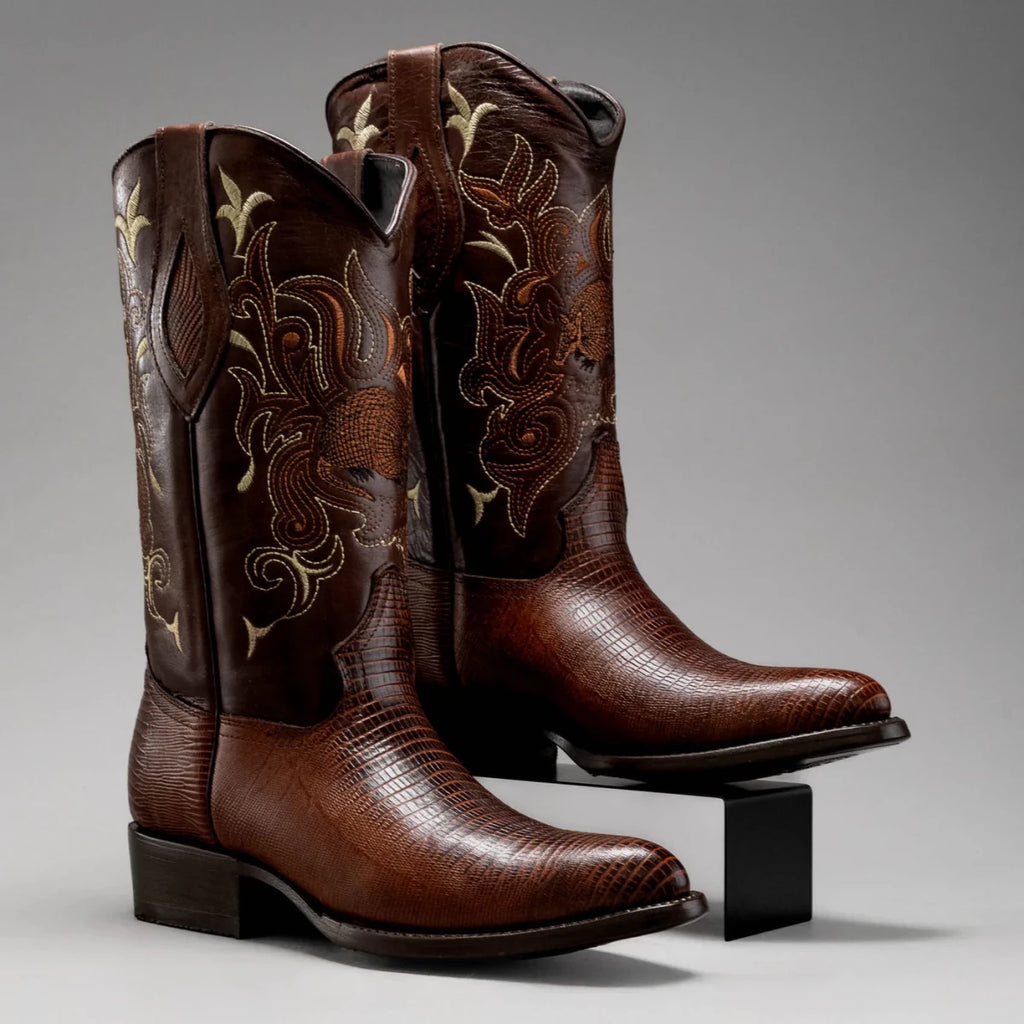 Joe Boots Men”s Lizard Tribute J Toe Cowboy Boots and Belt Combo - OriginalWestern.com