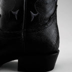 Joe Boots Men”s Lizard Tribute J Toe Cowboy Boots and Belt Combo–Black - OriginalWestern.com