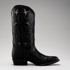 Joe Boots Men”s Lizard Tribute J Toe Cowboy Boots and Belt Combo–Black - OriginalWestern.com