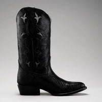 Joe Boots Men”s Lizard Tribute J Toe Cowboy Boots–Black - OriginalWestern.com