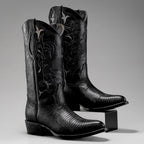 Joe Boots Men”s Lizard Tribute J Toe Cowboy Boots–Black - OriginalWestern.com