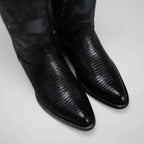 Joe Boots Men”s Lizard Tribute J Toe Cowboy Boots–Black - OriginalWestern.com