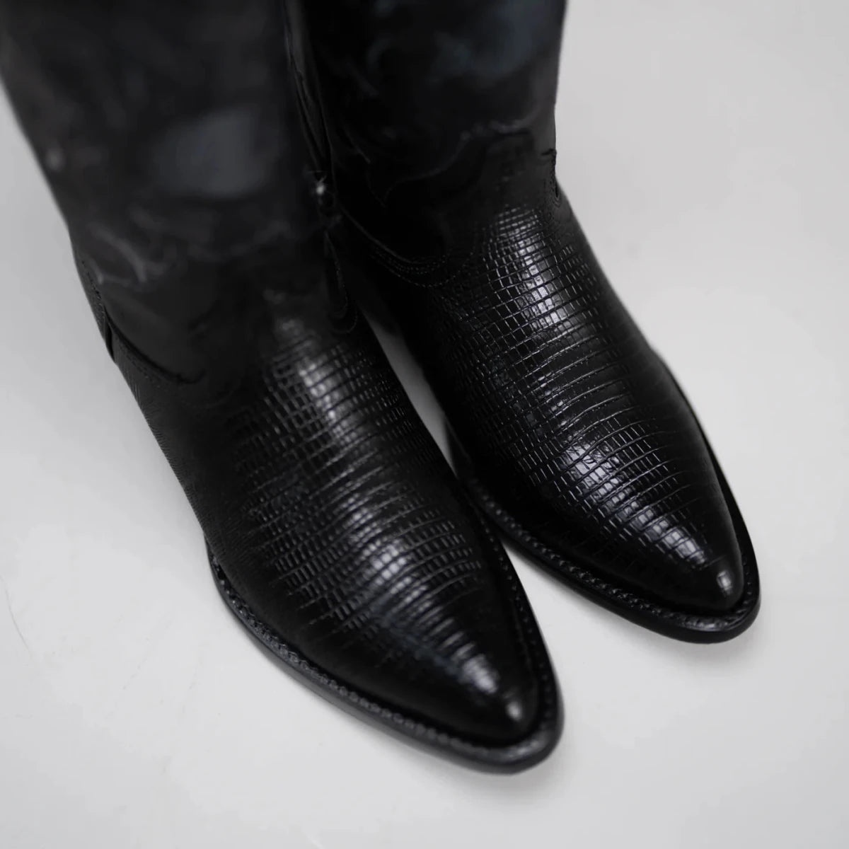 Joe Boots Men”s Lizard Tribute J Toe Cowboy Boots–Black - OriginalWestern.com