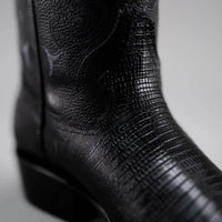 Joe Boots Men”s Lizard Tribute J Toe Cowboy Boots–Black - OriginalWestern.com