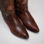 Joe Boots Men”s Lizard Tribute J Toe Cowboy Boots–Honey - OriginalWestern.com