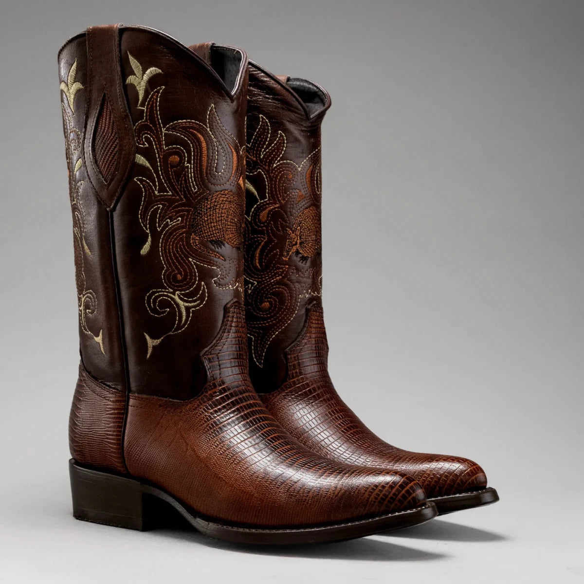 Joe Boots Men”s Lizard Tribute J Toe Cowboy Boots–Honey - OriginalWestern.com