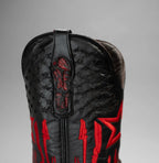 Joe Boots Men”s Monster Fish Trubute Square Toe Cowboy Boots–Red - OriginalWestern.com