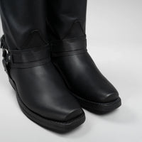 Joe Boots Men”s Motorcycle Biker Square Toe Boots–Black - OriginalWestern.com