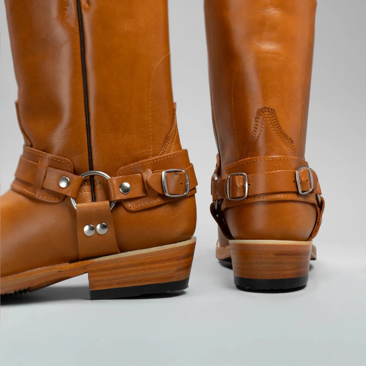 Joe Boots Men”s Motorcycle Biker Square Toe Boots–Miel - OriginalWestern.com