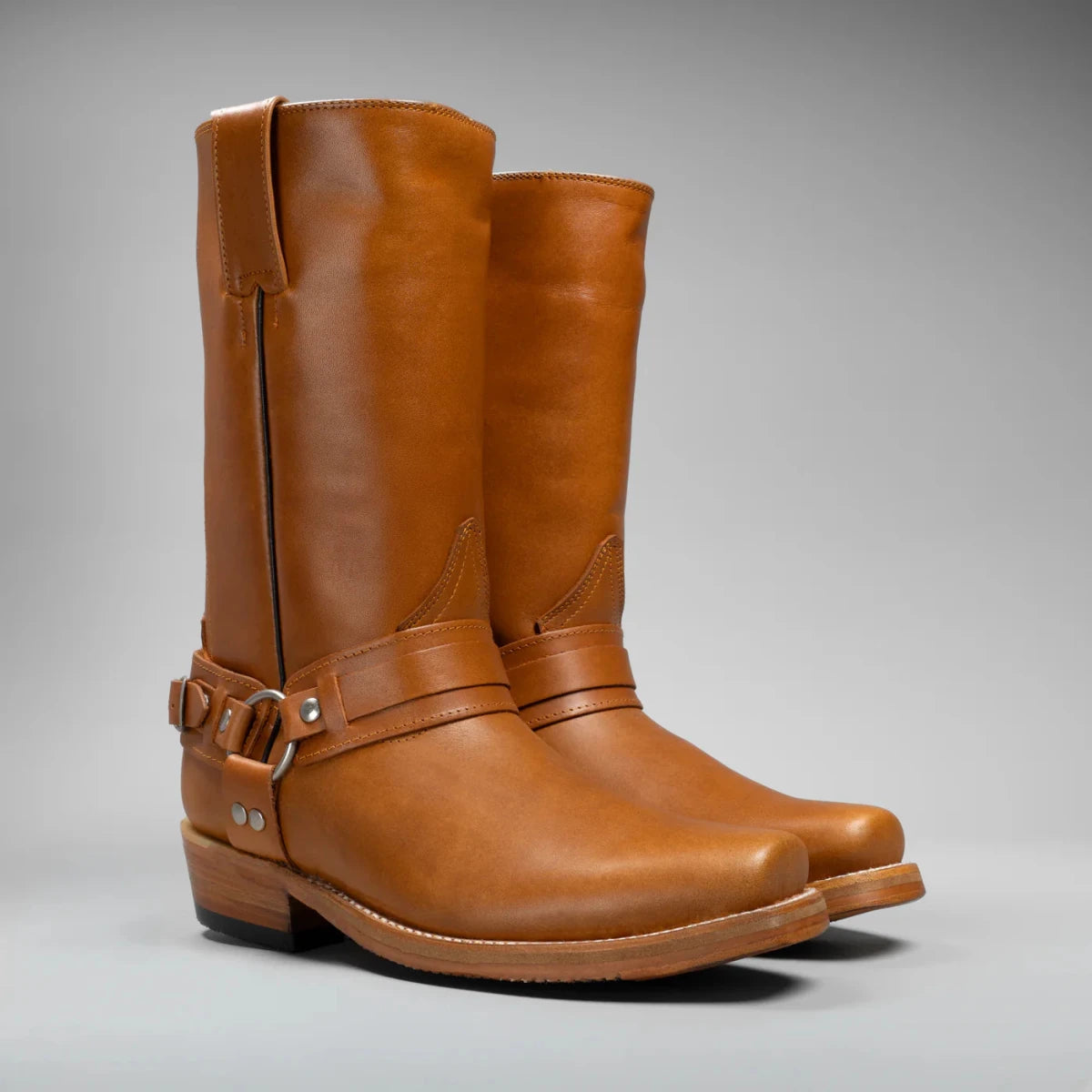 Joe Boots Men”s Motorcycle Biker Square Toe Boots–Miel - OriginalWestern.com