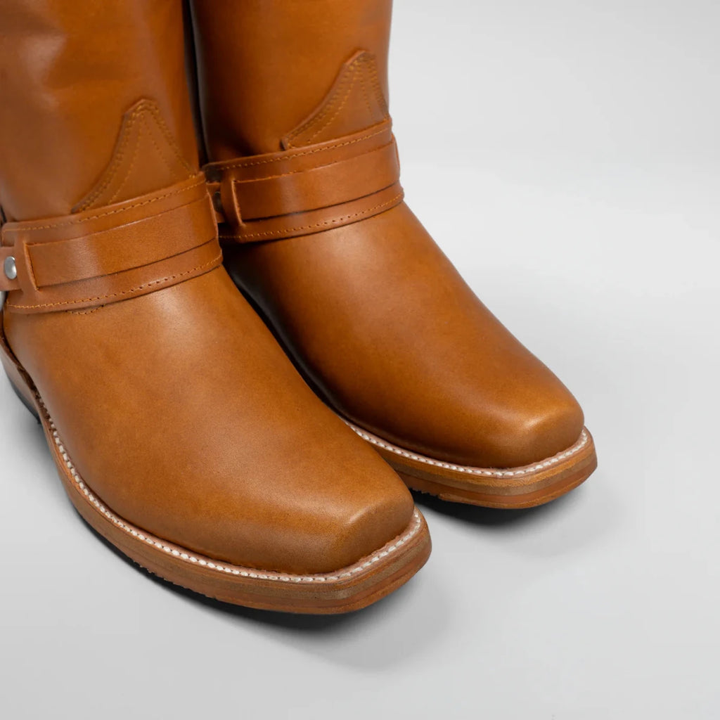 Joe Boots Men”s Motorcycle Biker Square Toe Boots–Miel - OriginalWestern.com