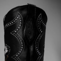 Joe Boots Men”s Ostrich J Toe Corboy Boots and Belt Combo–Black - OriginalWestern.com