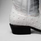 Joe Boots Men”s Ostrich J Toe Corboy Boots and Belt Combo–Bone - OriginalWestern.com