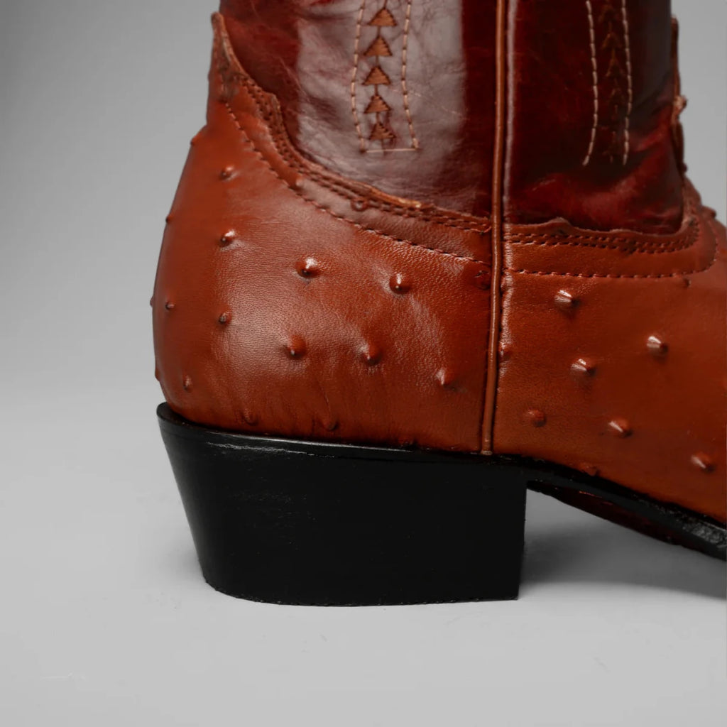 Joe Boots Men”s Ostrich J Toe Corboy Boots and Belt Combo–Shedron - OriginalWestern.com