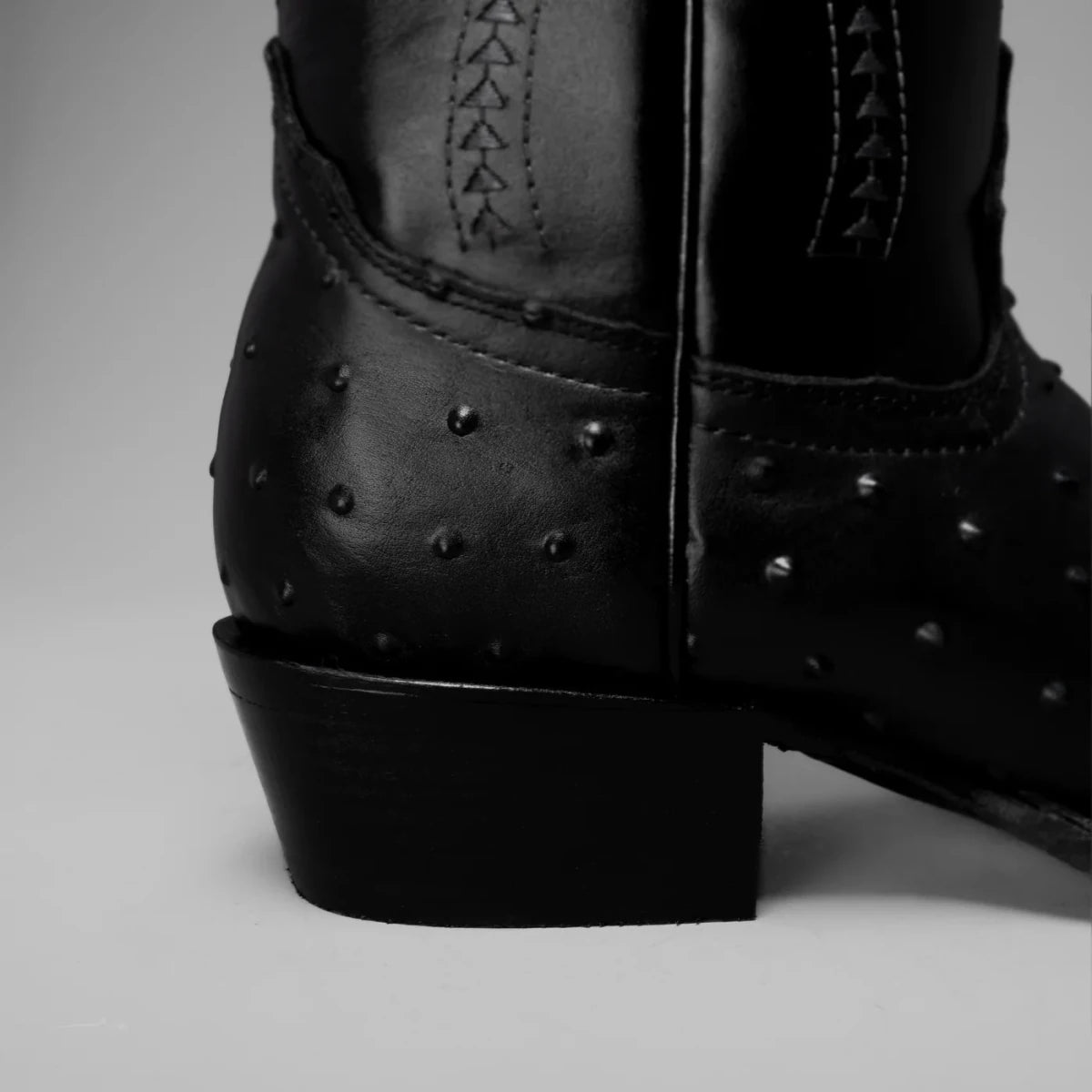 Joe Boots Men”s Ostrich J Toe Cowboy Boots–Black - OriginalWestern.com
