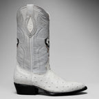 Joe Boots Men”s Ostrich J Toe Cowboy Boots–Bone - OriginalWestern.com