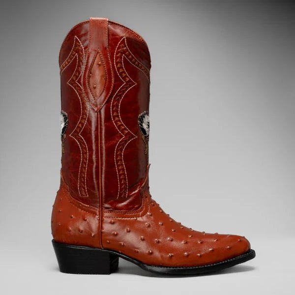 Joe Boots Men”s Ostrich J Toe Cowboy Boots–Shedron - OriginalWestern.com