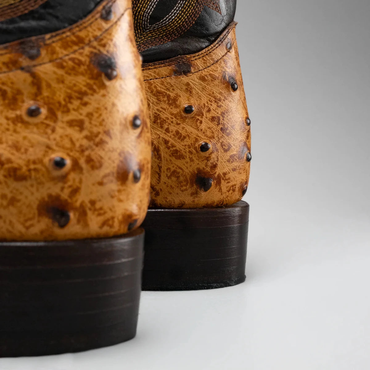 Joe Boots Men”s Ostrich Leather Square Toe Cowboy Boots–Buttercup - OriginalWestern.com