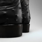 Joe Boots Men”s Ostrich Square Toe Cowboy Boots and Belt Combo–Black - OriginalWestern.com
