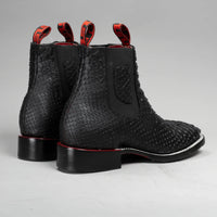 Joe Boots Men”s Phyton Square Toe Ankle Boot–Black - OriginalWestern.com