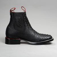 Joe Boots Men”s Phyton Square Toe Ankle Boot–Black - OriginalWestern.com