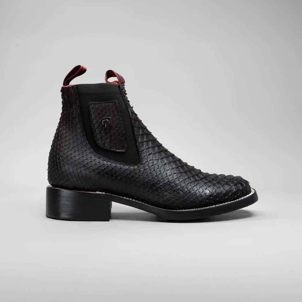 Joe Boots Men”s Phyton Square Toe Ankle Boot–Red - OriginalWestern.com