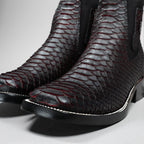 Joe Boots Men”s Phyton Square Toe Ankle Boot–Red - OriginalWestern.com