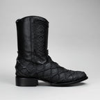 Joe Boots Men”s Pirarucu Monster Fish Round Toe Zipper Cowboy Boots - OriginalWestern.com