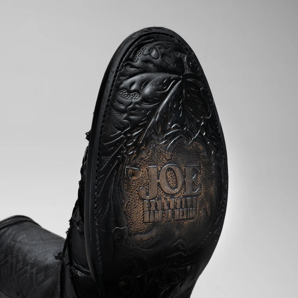 Joe Boots Men”s Pirarucu Monster Fish Round Toe Zipper Cowboy Boots - OriginalWestern.com