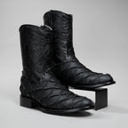 Joe Boots Men”s Pirarucu Monster Fish Round Toe Zipper Cowboy Boots - OriginalWestern.com