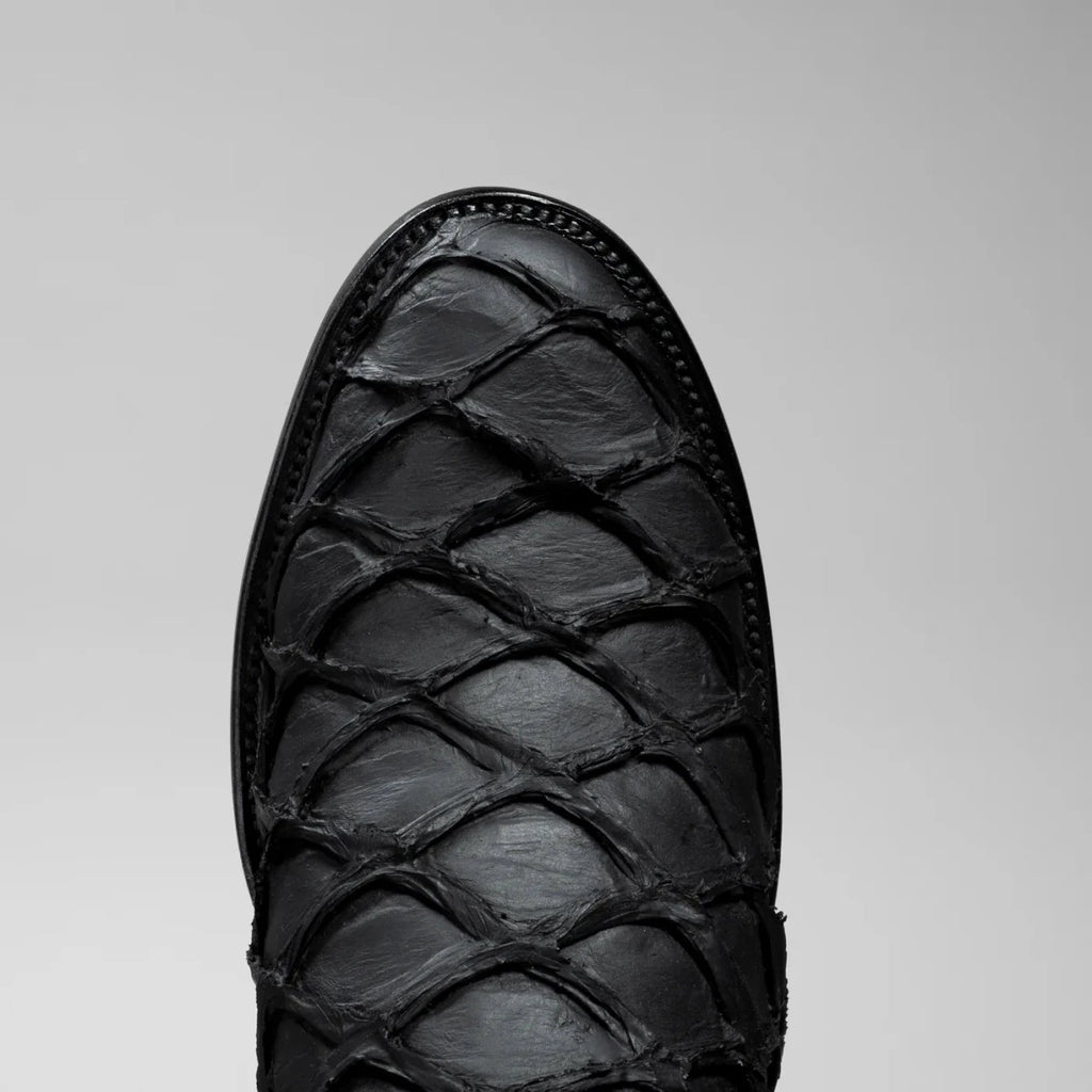 Joe Boots Men”s Pirarucu Monster Fish Round Toe Zipper Cowboy Boots - OriginalWestern.com