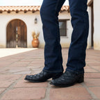 Joe Boots Men”s Pirarucu Monster Fish Round Toe Zipper Cowboy Boots - OriginalWestern.com