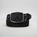 Joe Boots Men”s Pirarucu Monster Fish Round Toe Zipper Cowboy Boots and Belt Combo - OriginalWestern.com