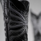 Joe Boots Men”s Pirarucu Monster Fish Square Toe Cowboy Boots–Black - OriginalWestern.com