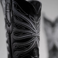 Joe Boots Men”s Pirarucu Monster Fish Square Toe Cowboy Boots–Black - OriginalWestern.com