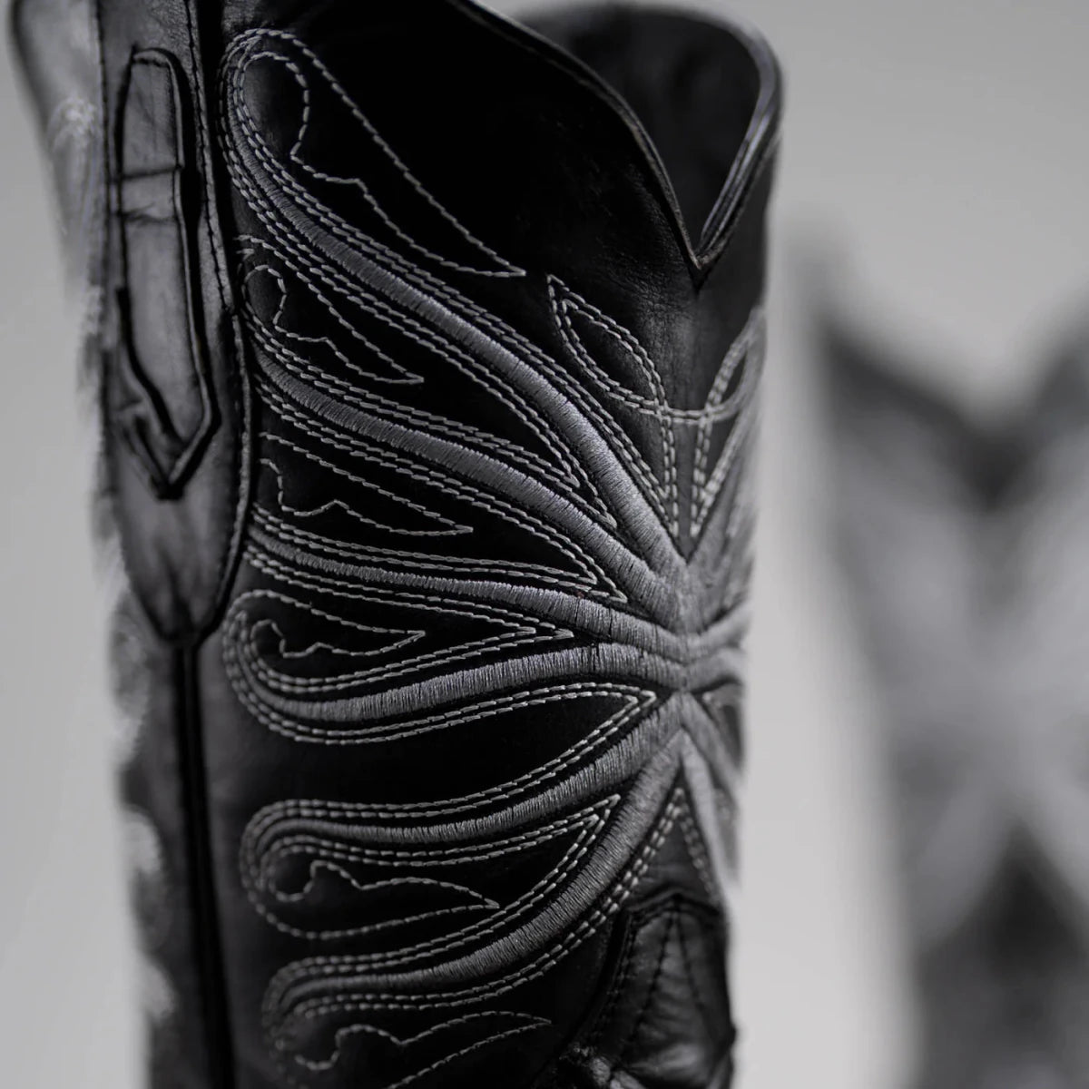 Joe Boots Men”s Pirarucu Monster Fish Square Toe Cowboy Boots–Black - OriginalWestern.com