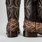 Joe Boots Men”s Pirarucu Monster Fish Square Toe Cowboy Boots–Oryx - OriginalWestern.com