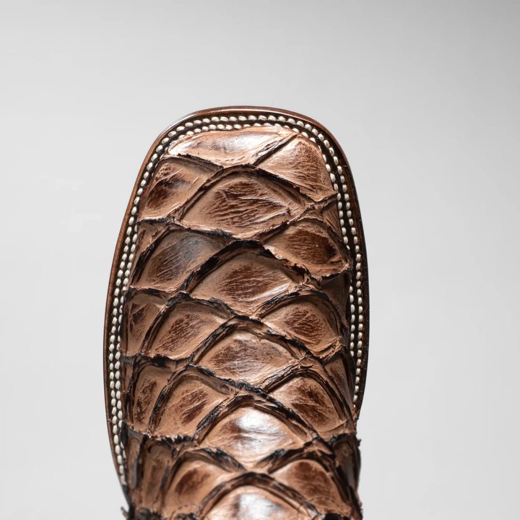 Joe Boots Men”s Pirarucu Monster Fish Square Toe Cowboy Boots–Oryx - OriginalWestern.com
